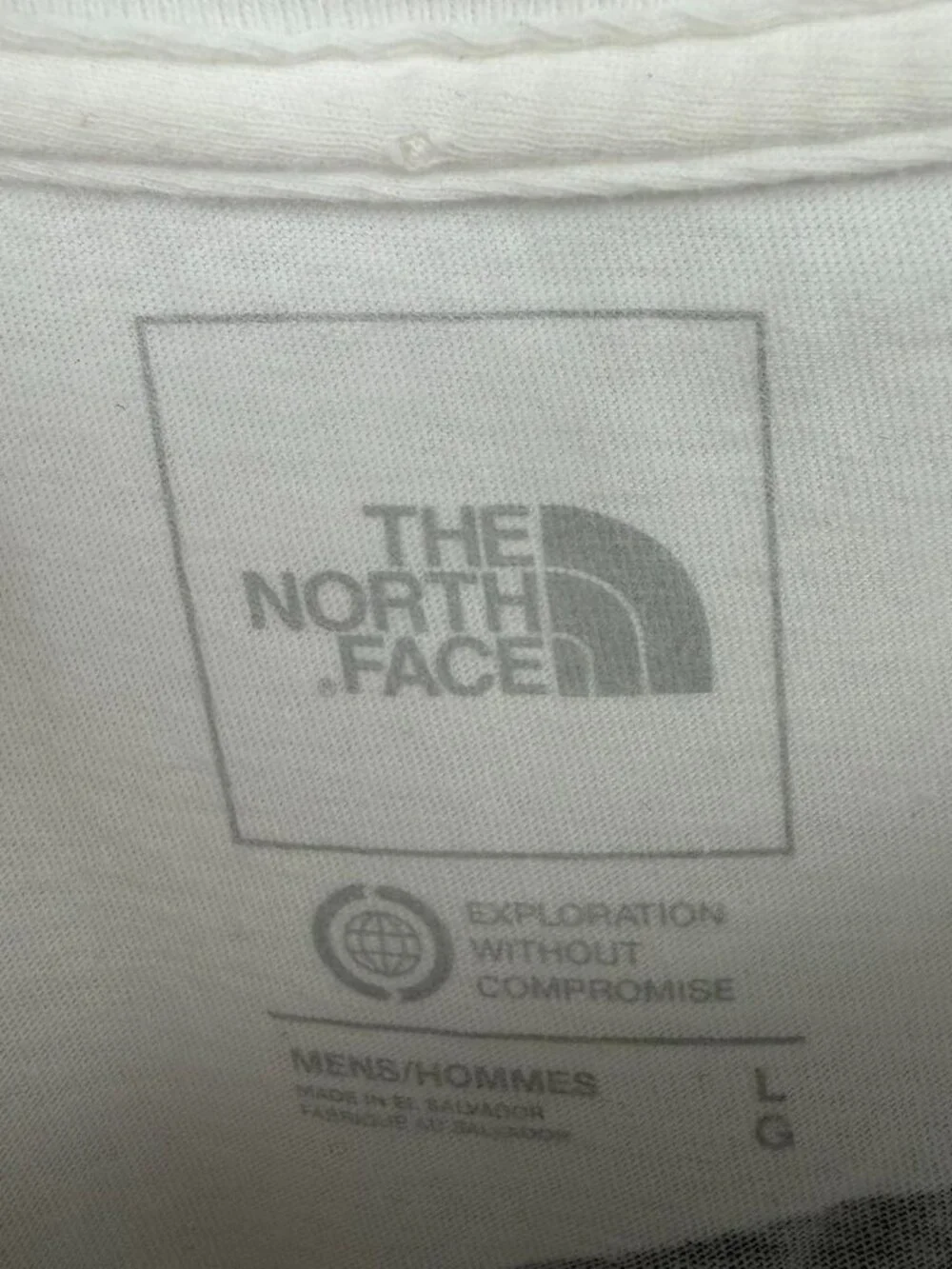 The North Face Men's White Long Sleeve T-Shirt Big Logo Size L Large Gorpcore